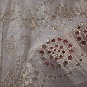 Vintage Y2K Nygard Collection Metallic Eyelet Skirt Sz-10 Semi Sheer Lined Zip